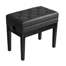 Hemingway HPB25B Adjustable Piano Stool with Storage - Polished Ebony