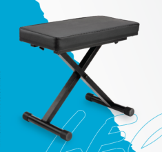 Legacy Keyboard Bench - Adjustable Foldable Padded Stool (LEG-KEY-BENCH)